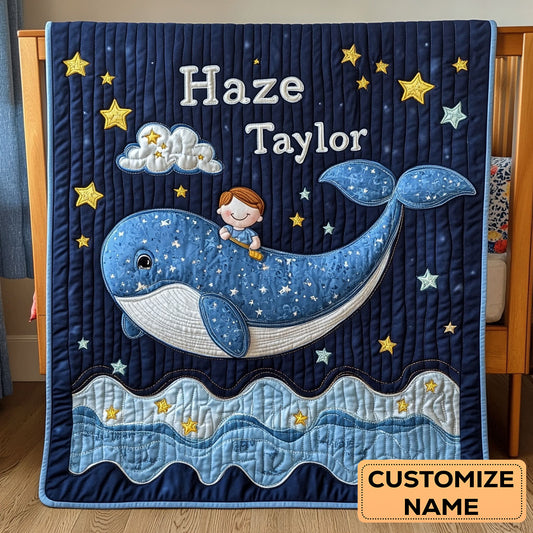 Cosmic Whale WN3107020CL Personalized Baby Quilt