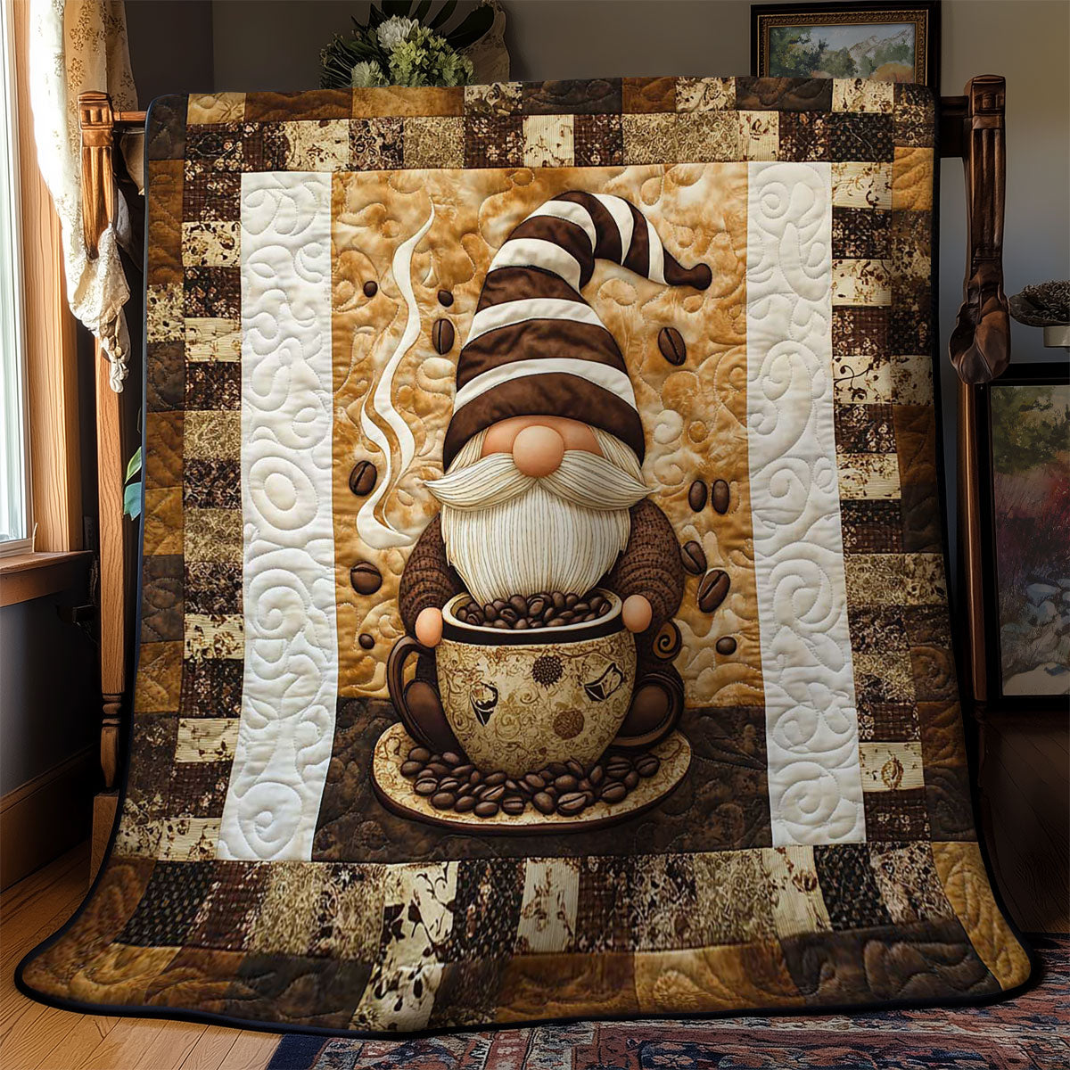 Coffee Break Gnome WN2512058CL Quilt