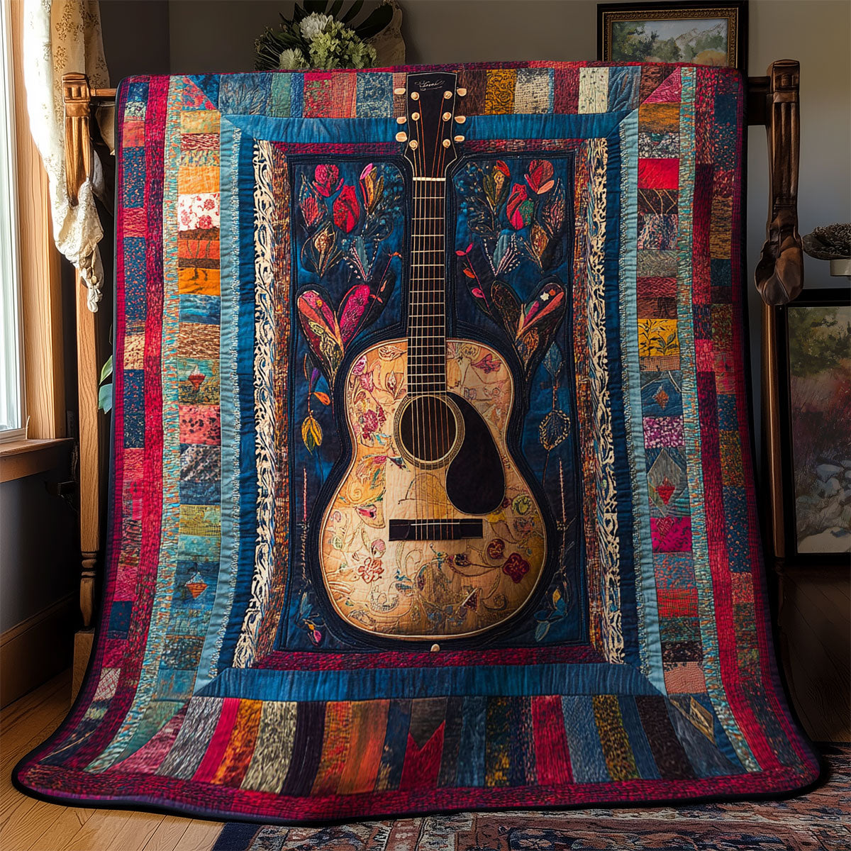 Colorful Heart Guitar WY2102011CL Quilt