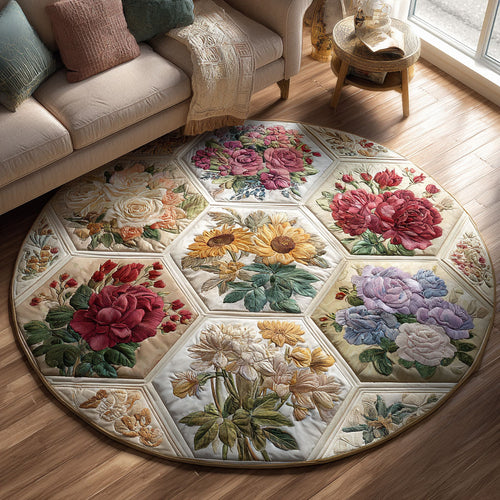 Floral Symphony CW1301144CL Quilted Round Mat