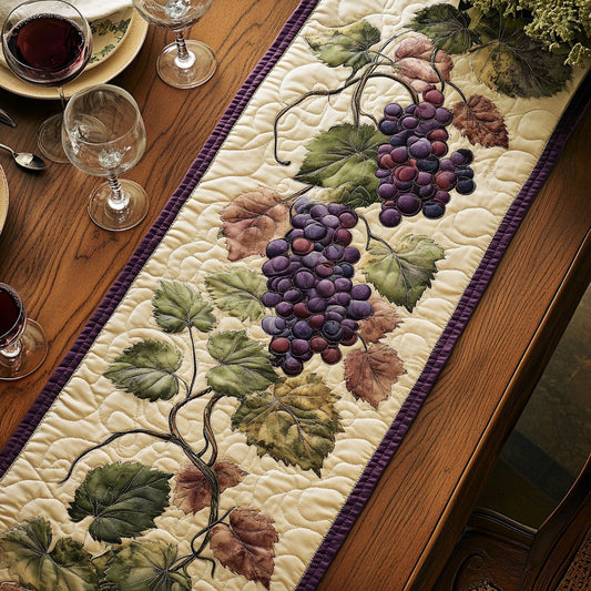 Charming Grapes CP0206038CL Quilted Table Runner