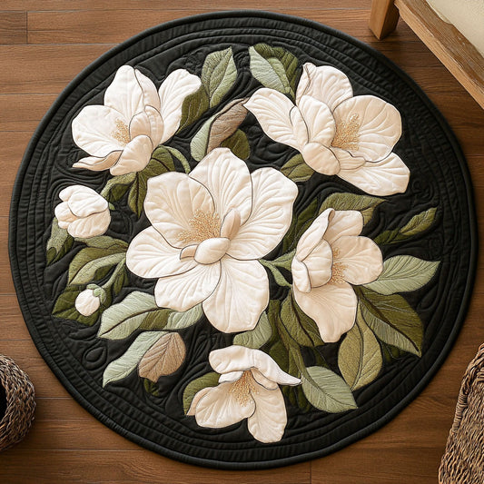 Charming Magnolia Flower WX2403057CL Quilted Round Mat