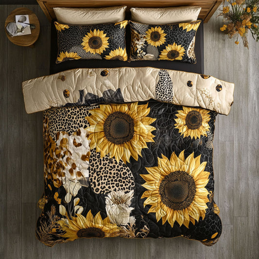 Cheetah Sunflower Patchwork WU0603045CL Duvet Cover Set