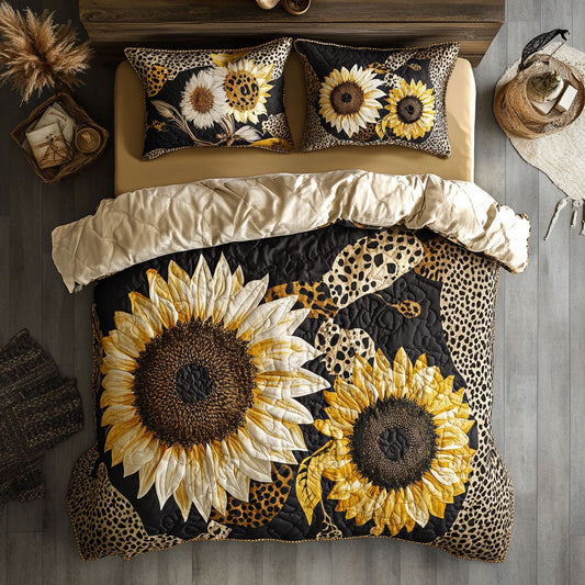 Cheetah Sunflower Patchwork WU0603046CL Duvet Cover Set