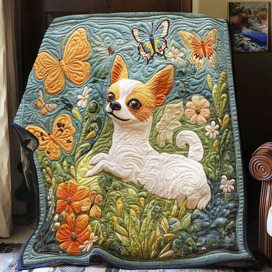 Chihuahua In Garden WX2203014CL Quilt