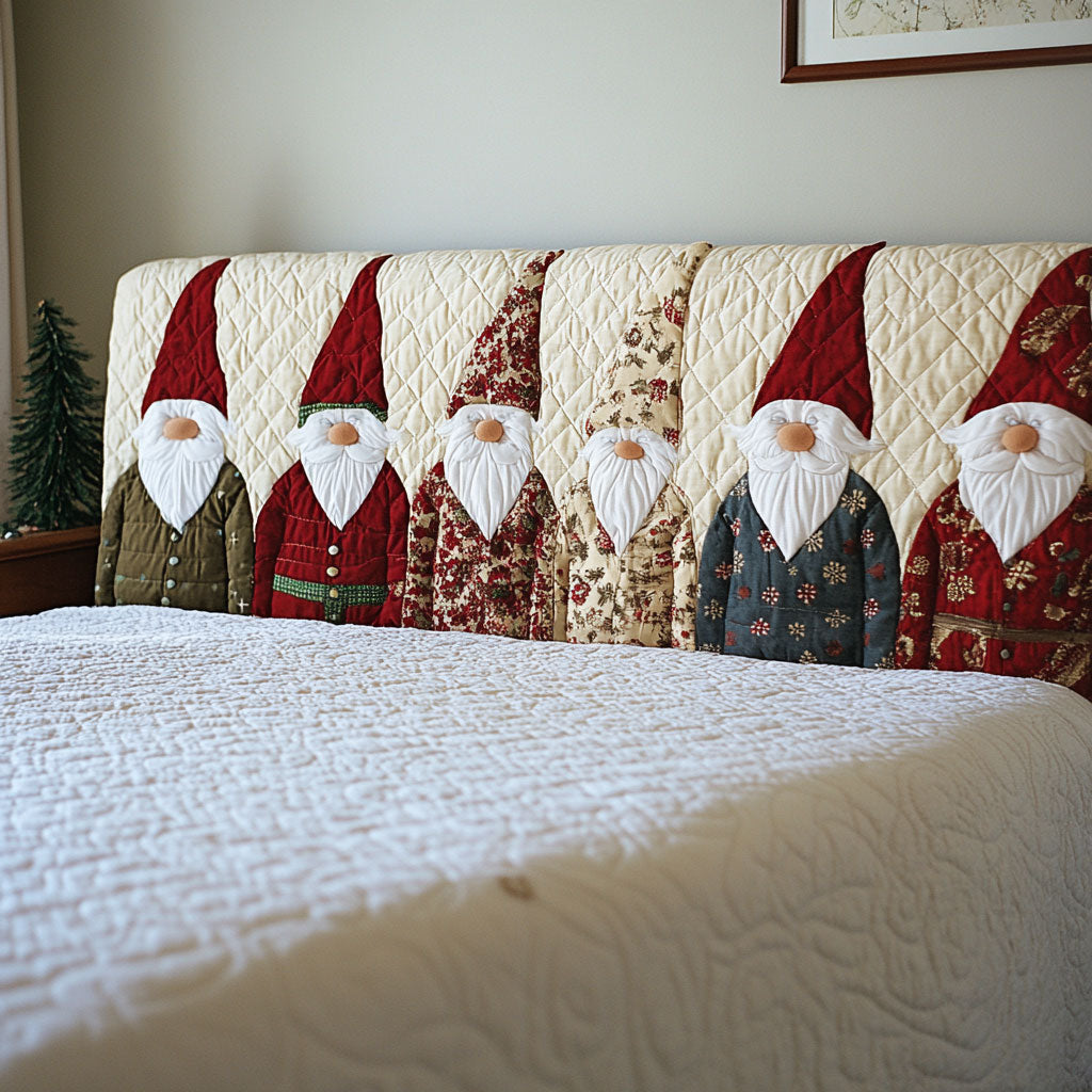 Christmas Gnome WJ0501037CL Quilted Headboard Slipcover