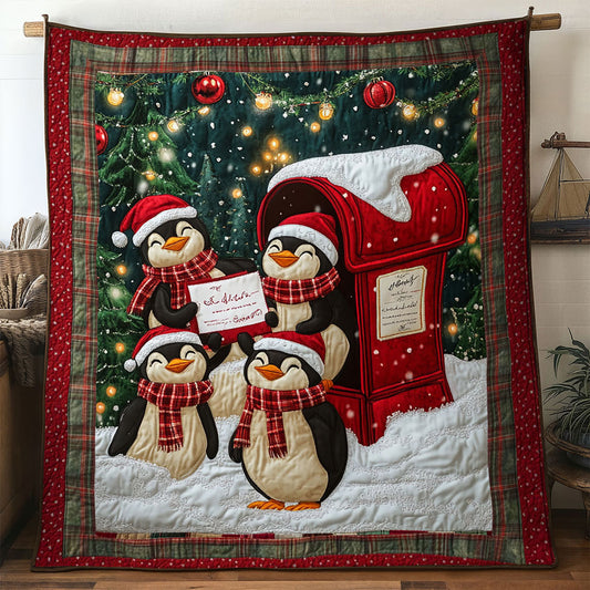 Christmas Penguin Cozy Night WN1511007CL Quilt