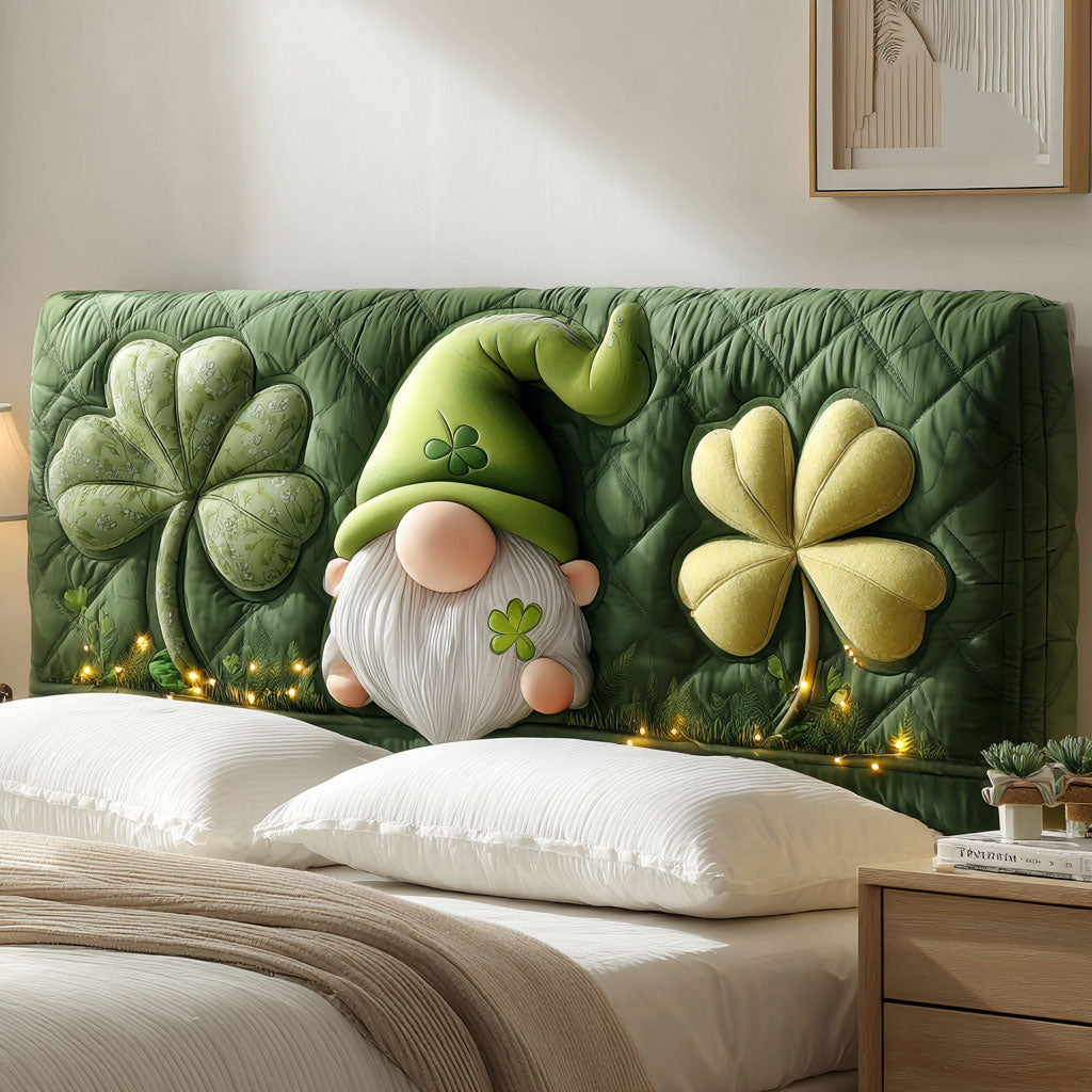 Clover Charm Gnome WJ0501038CL Quilted Headboard Slipcover