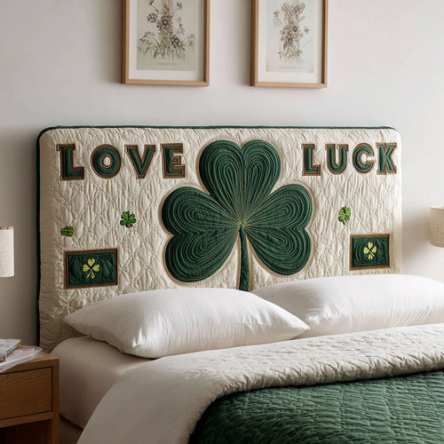 Clover Of Luck Love WJ0501026CL Quilted Headboard Slipcover