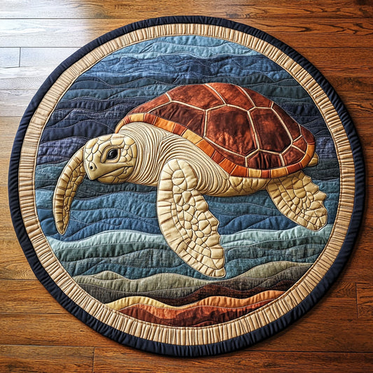 Coastal Drift Turtle CP2406008CL Quilted Round Mat