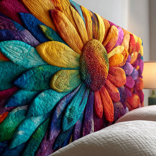 Colorful Flower WJ0501057CL Quilted Headboard Slipcover