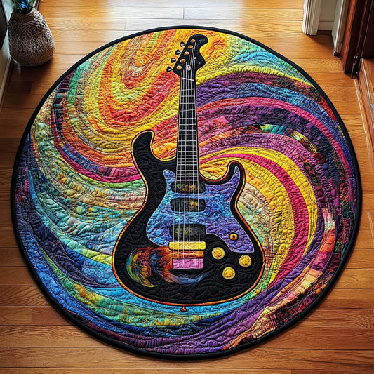 Colorful Guitar WU2503010CL Quilted Round Mat
