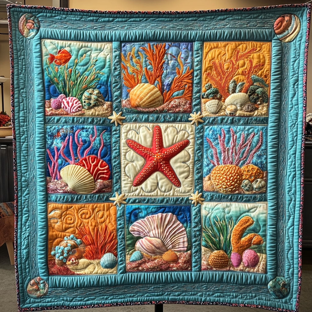 Coral Reef Patchwork WY0708070CL Quilt