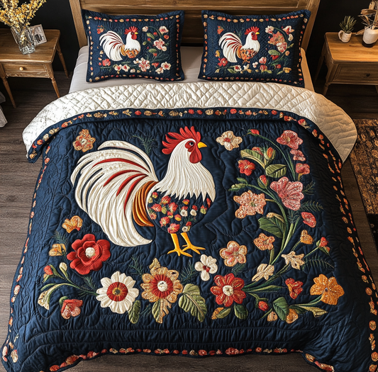 Country Rooster & Flowers YR3112045CL Duvet Cover Set