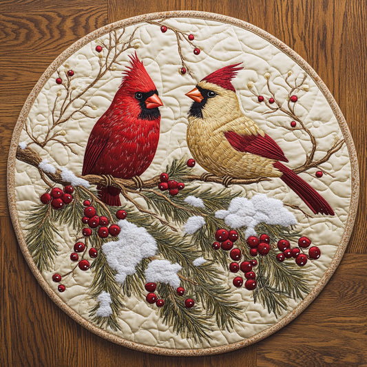 Couple Cardinal WX2103116CL Quilted Round Mat