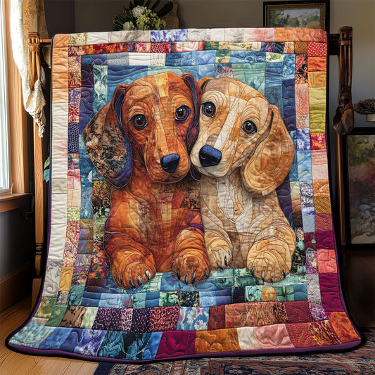 Couple Dachshund WX1703014CL Quilt