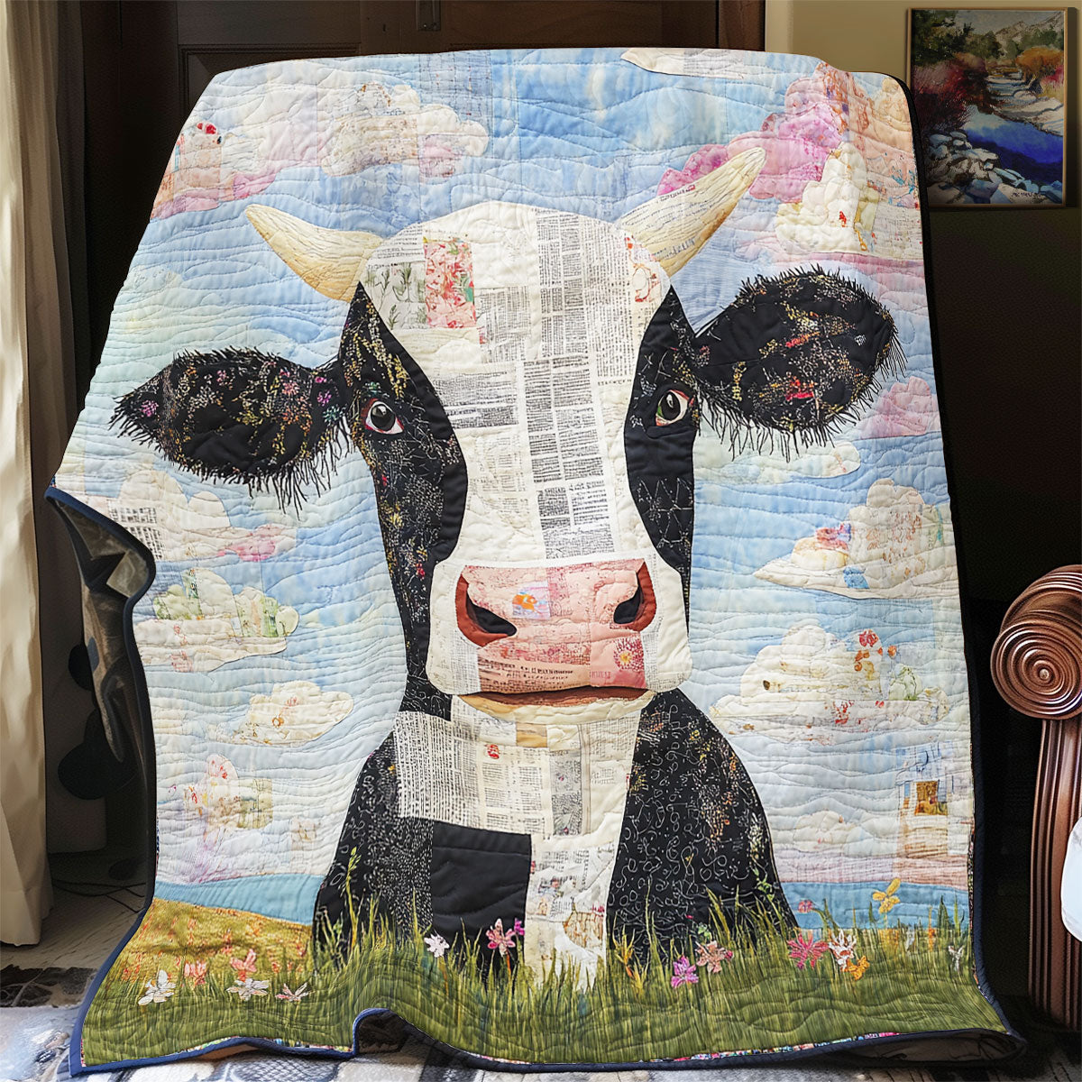 Cow In The Field WU2612037CL Quilt