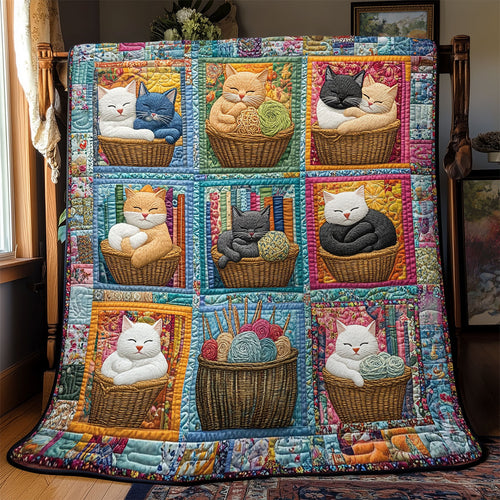 Cozy Cats in Baskets YR0602024CL Quilt