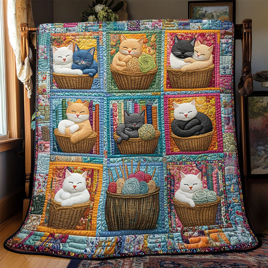 Cozy Cats in Baskets YR0602024CL Quilt