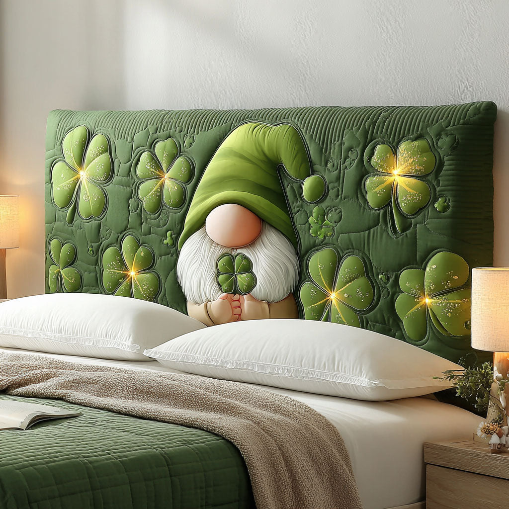 Cozy Clover Gnome WJ3112004CL Quilted Headboard Slipcover