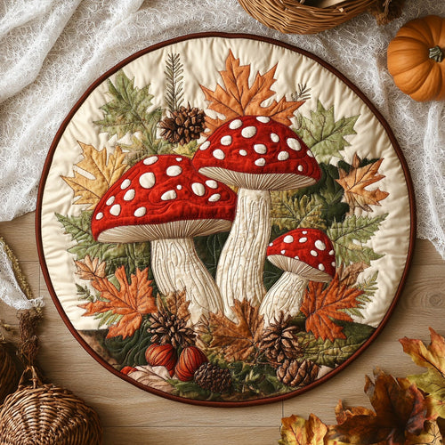 Cozy Mushroom WX2103117CL Quilted Round Mat