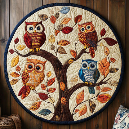 Cozy Owl WX2203108CL Quilted Round Mat
