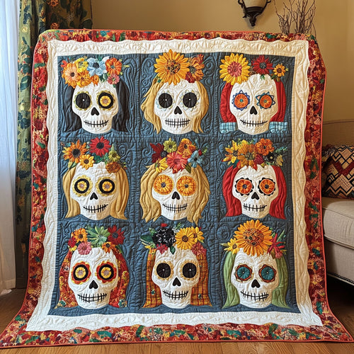 Crimson Veil Skull Woman WN0908016CL Quilt