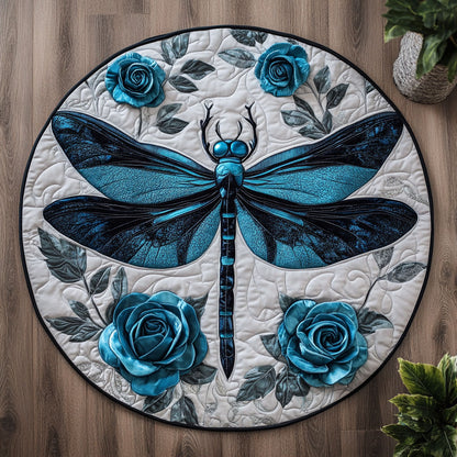 Turquoise Dragonfly CM2304029CL Quilted Round Mat