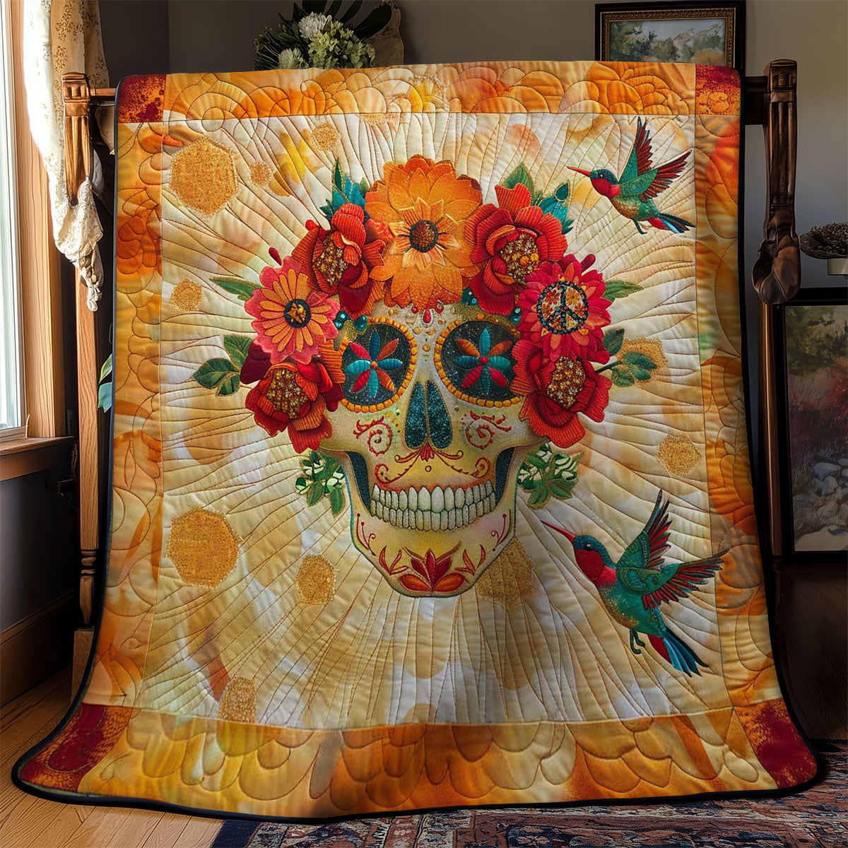 Hummingbird Skull WN3110060CL Quilt