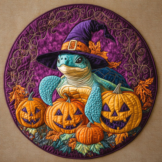 Pumpkin Turtle WN1308096CL Quilted Round Mat