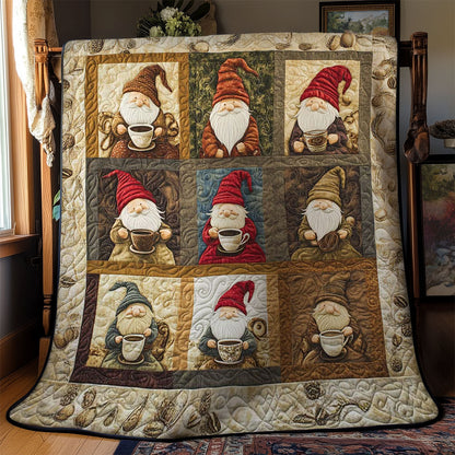 Cozy Coffee Gnomes WN2612004CL Quilt