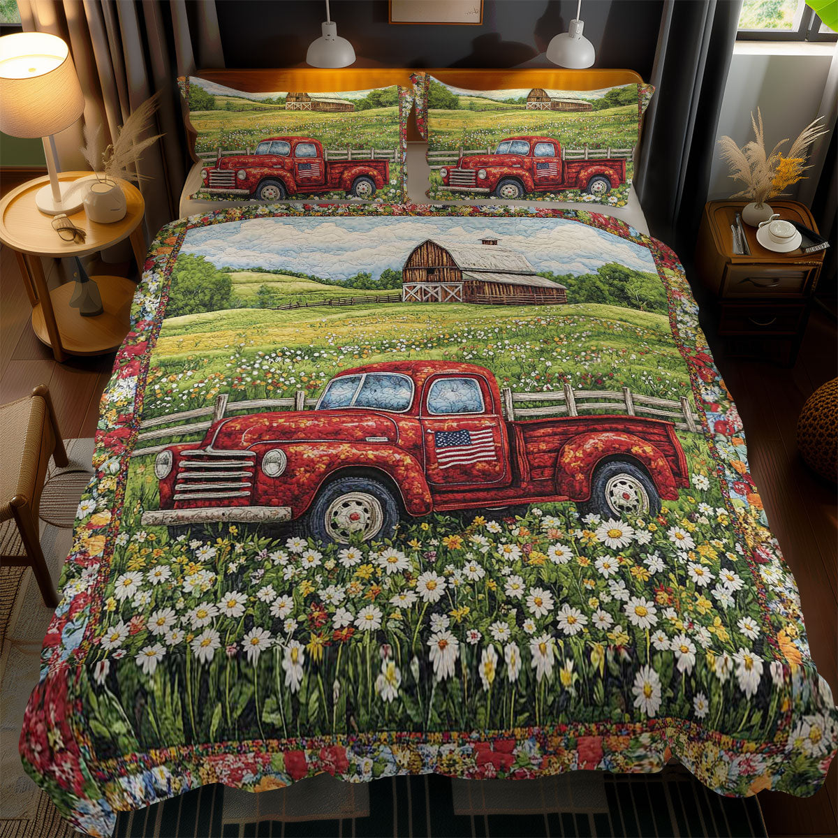 Vintage Red Truck WN0703124CL Duvet Cover Set