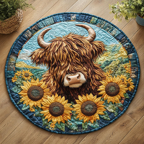 Highland Cutie CM0904044CL Quilted Round Mat
