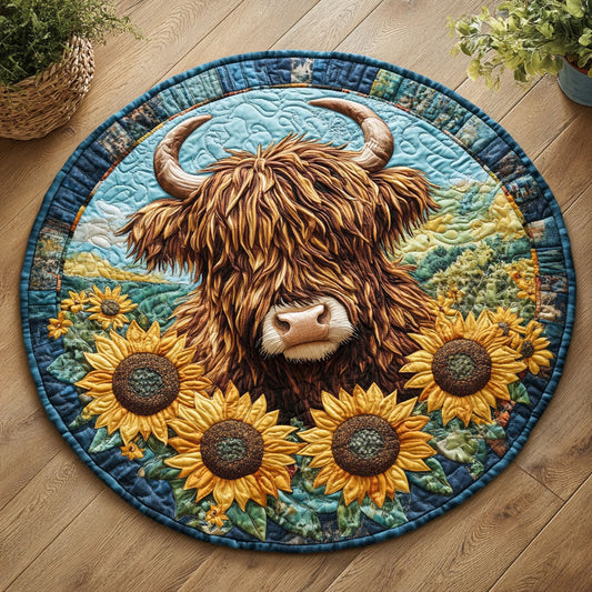 Highland Cutie CM0904044CL Quilted Round Mat