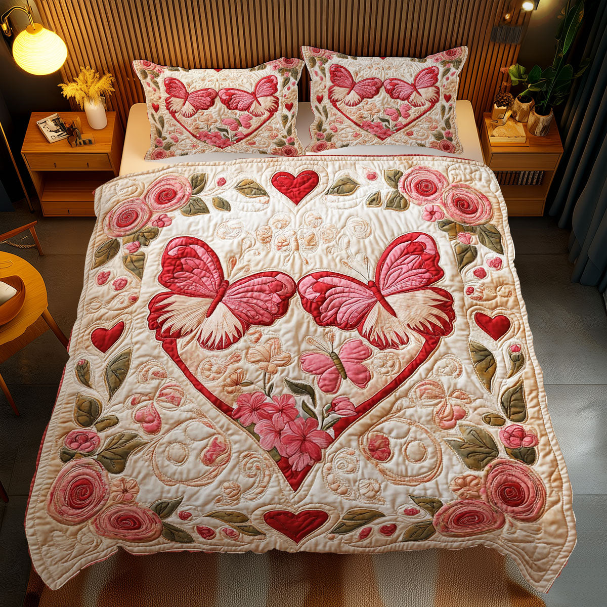 Fluttering Heart WJ1212045CL Duvet Cover Set