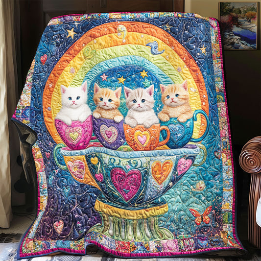 Rainbow Teacup Kitten WY2712057CL Quilt