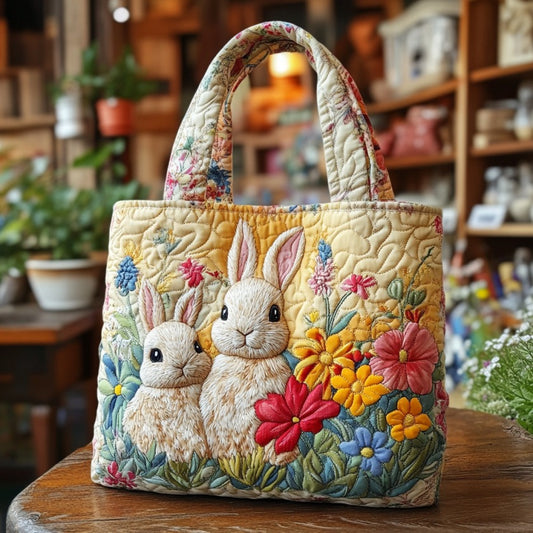 Floral Bunny XR2509006CL Quilted Tote Bag