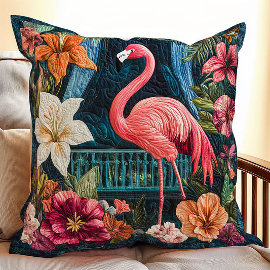 Flamingo Flower WX0406088CL Quilt Pillow Case