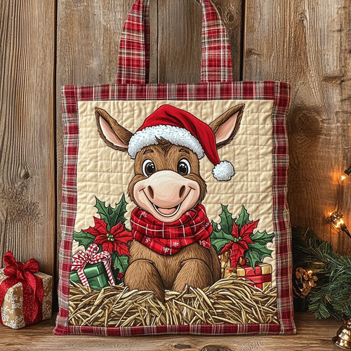 Donkey Christmas Morning WN1111023CL Quilted Tote Bag