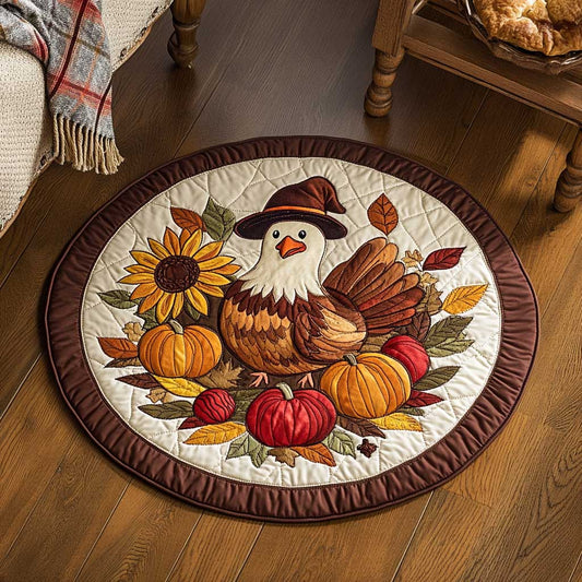 Harvest Turkey WN1903039CL Quilted Round Mat