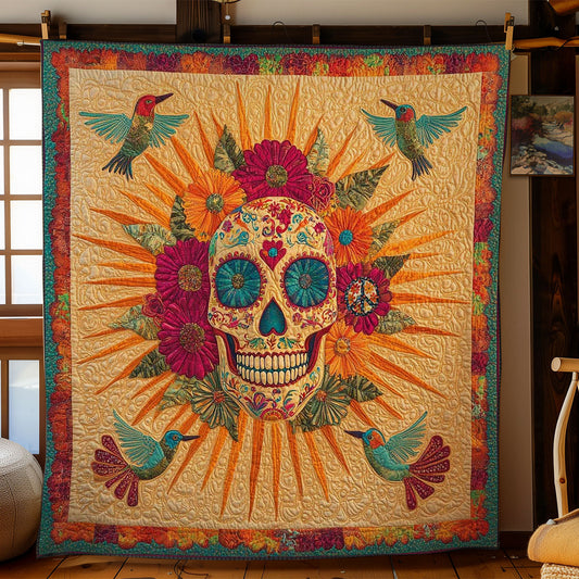 Hummingbird And Blooming Skull WN3110066CL Quilt