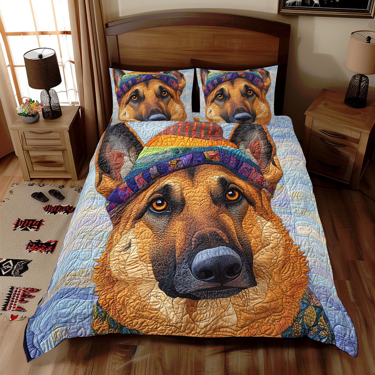 German Shepherd Portrait WX1012046CL Duvet Cover Set