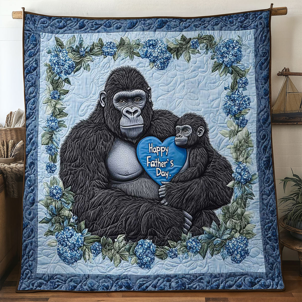 Gorilla Father's Day WN1004031CL Quilt