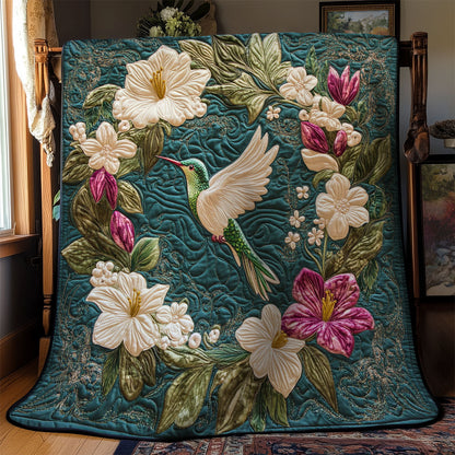 Floral Wreath And Hummingbird WY2403008CL Quilt