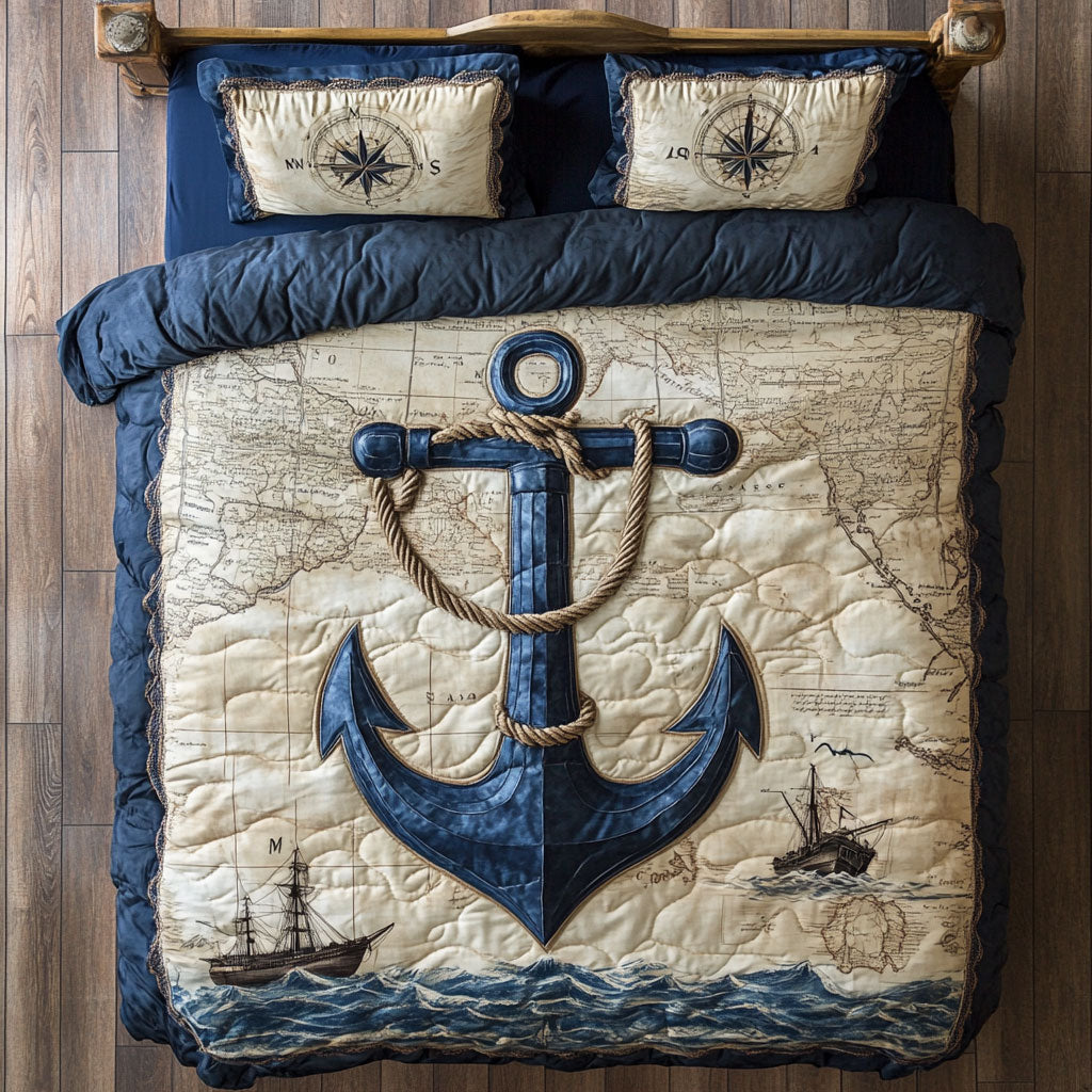Majestic Navy Anchor CP1908043CL Duvet Cover Set