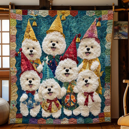 Playful Bichon Frise WN0711083CL Quilt