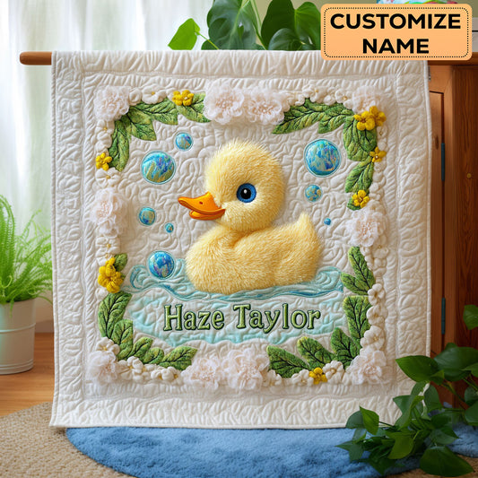 Duckling Bubble WN2507016CL Personalized Baby Quilt