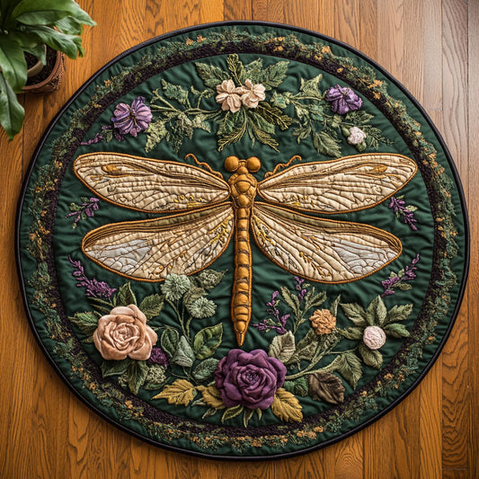 Flutter Dragonfly CM2204007CL Quilted Round Mat