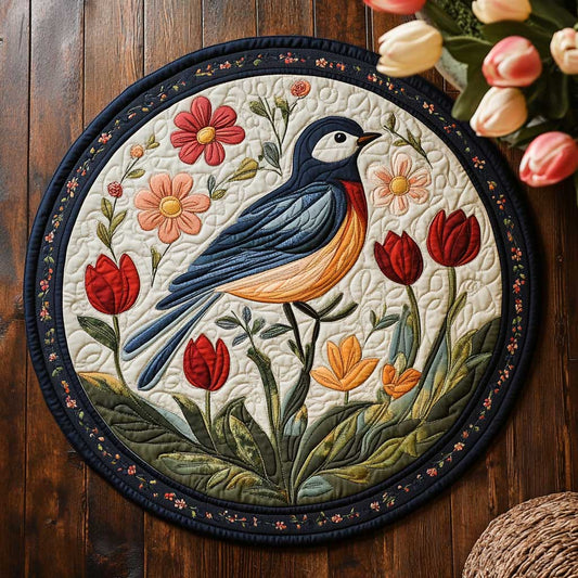 Birds Singing CQ2205015CL Quilted Round Mat