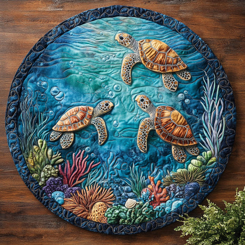 Mystic Ocean CM2404034CL Quilted Round Mat